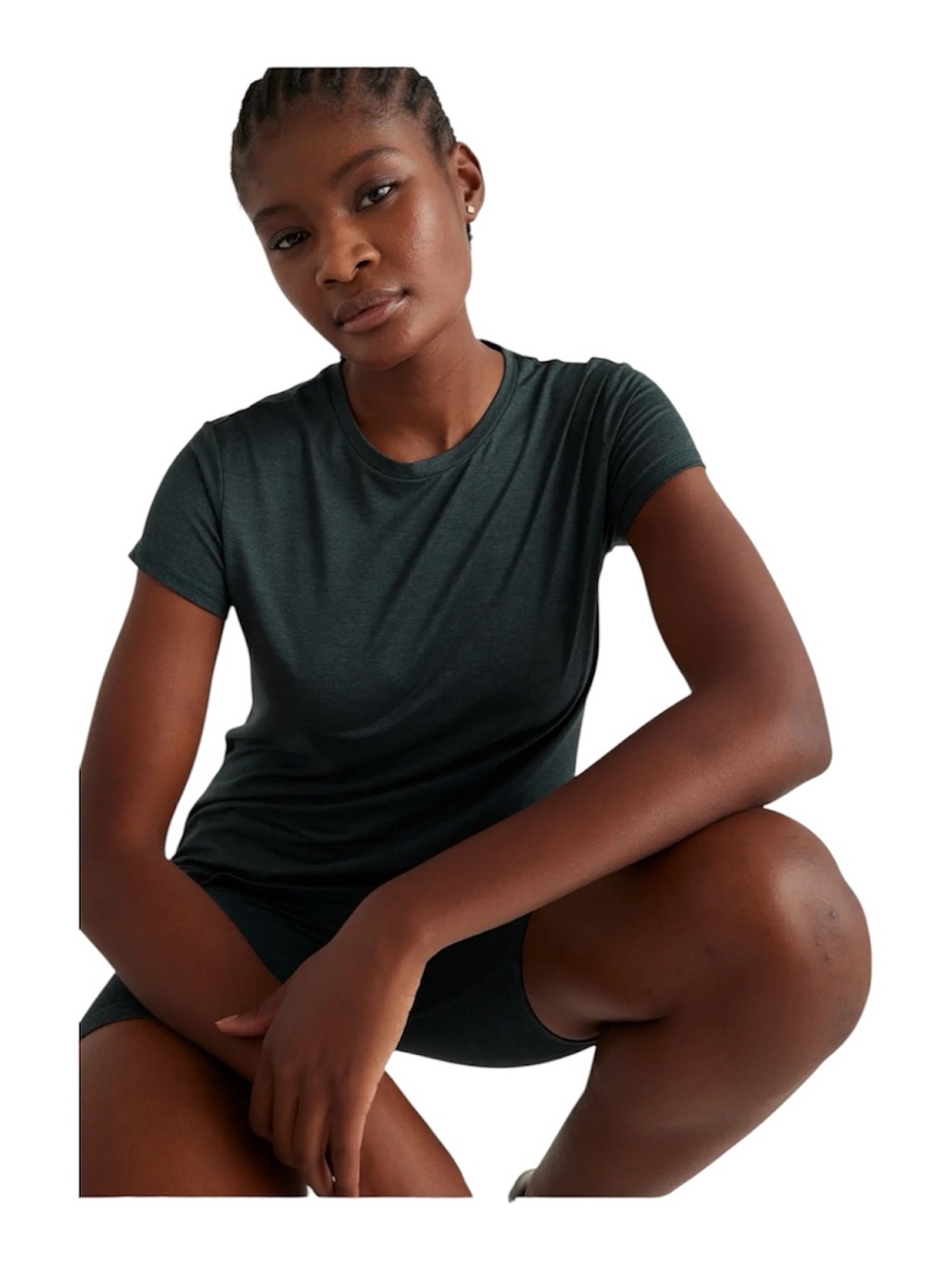 Quince Flowknit Breeze top in Heathered green
